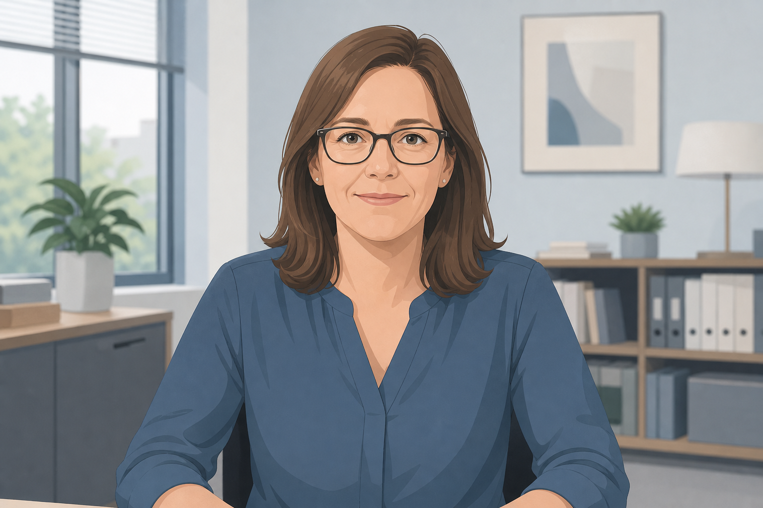 Theodora an ihrem ersten Arbeitstag